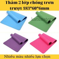 Thảm Tập Yoga Thảm Tập Gym Thảm Tập Thể Dục Tại Nhà Chống Trượt Giá Rẻ TPE 2 Lớp 6MM Chất Lượng Cao Giá Rẻ