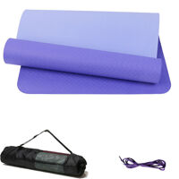 Thảm Tập Yoga TPE 6mm 2 lớp Đại Nam Sport Có Túi đứng và dây buộc - Xanh tím
