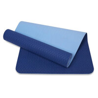 Thảm tập yoga TPE 6mm 2 lớp cao cấp Xanh dương  Túi và dây buộc