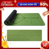 Thảm Tập Yoga TPE 8mm Định Tuyến, Thảm Dày Dặn, Chống Trơn Trượt, Thấm Hút Mồ Hôi, Đường Định Tuyến In Rõ Nét - Đỏ