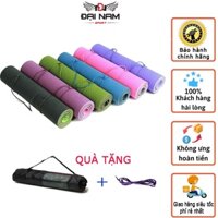 Thảm Tập Yoga TPE ,Thảm Tập Gym 6mm 2 Lớp Chống Trơn Trượt Cao Cấp + Kèm Túi Và Dây