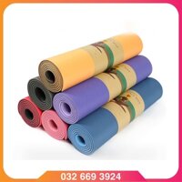 Thảm tập YOGA TPE  - Thảm tập GYM hai lớp dày 6MM - chống nước và chống trơn trượt không mùi