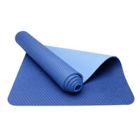 Thảm Tập Yoga Và Gym Chất Liệu Cao Cấp TPE 6mm 2 Lớp DNS012 Đại Nam Sport Chống Trơn Tặng Kèm Túi Và Dây Buộc - không Túi - xanh dương