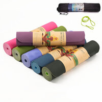 Thảm Tập Yoga Và Gym Chất Liệu Cao Cấp TPE 6mm 2 Lớp DNS012 Đại Nam Sport Chống Trơn Tặng Kèm Túi Và Dây Buộc - không Túi - xanh rêu