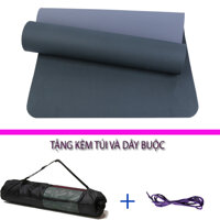 Thảm Tập Yoga Và Gym Chất Liệu Cao Cấp TPE 6mm 2 Lớp DNS012 Đại Nam Sport Chống Trơn Tặng Kèm Túi Và Dây Buộc - có túi - xanh rêu