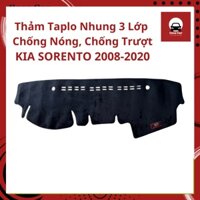 Thảm Taplo Che Nắng Xe Hơi KIA SORENTO 2008-2020 Nhung Lông Cừu/ Da Carbon 3 Lớp