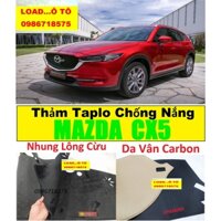 Thảm Taplo Chống Nắng Xe Mazda CX5 2022-2015 Mẫu Da Carbon, Nhung Lông Cừu Cao Cấp