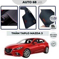 Thảm Taplo Mazda 3 Đời 2020-2022, Hàng Showroom (Thiết Kế 3 Lớp Da Vân Cacbon Cao Cấp) - Chống Nóng Taplo Xe