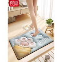 Thảm thấm hút nhà tắm, thảm mềm 3D lập thể bằng đất diatom, thảm chống trượt cho cửa nhà vệ sinh, thảm chân trong phòng tắm