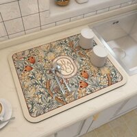 Thảm thấm hút Thảm thoát nước Coaster Thảm trải sàn Đệm mềm Thảm trải bàn Đệm Placemat Máy pha cà phê Thảm tảo cát Bùn nhà bếp Thảm thoát nước Bộ đồ ăn Đĩa điều khiển nước khô Thảm quầy trà dùng một lần Thanh để bàn Mặt bàn nước Abs