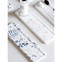 Thảm thấm nước phòng tắm đất diatom màu xanh, thảm rửa mặt, cốc nước rửa miệng, bàn chải đánh răng, đất diatom khô nhanh cho phòng tắm