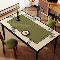 Thảm trải bàn ăn phong cách Trung Quốc mới, chống dầu, chống thấm nước, chống bỏng, không rửa bàn cà phê, Thảm bảo vệ máy tính để bàn, Vải bàn bằng da