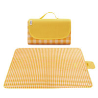 Thảm trải dã ngoại đi picnic 195x200 cm trải sàn CLEACCO   , đi pinic thiết kế gấp gọn tiện lợi mang đi BORO SPORT - Hàng chính hãng - Caro Vàng