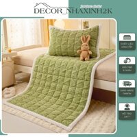 Thảm trải giường ký túc xá, thảm nỉ nhung trải giường đa năng 3 lớp chất liệu bông trắng