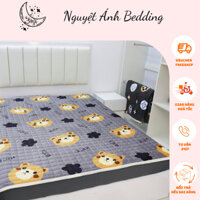 Thảm trải giường Yuki nỉ nhung mịn êm ấm áp size 1m2x2m 1m6x2m 1m8x2m 2m2x2m |chần bông tinh khiết 100%[Gấu xám]