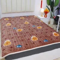Thảm trải giường Yuki nỉ nhung mịn êm ấm áp size 1m2x2m 1m6x2m 1m8x2m 2m2x2m |chần bông tinh khiết 100%[Gấu nâu]