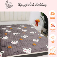 Thảm trải giường Yuki nỉ nhung mịn êm ấm áp size 1m2x1m9 1m6x2m 1m8x2m 2m2x2m |chần bông tinh khiết 100%[Thỏ xám]