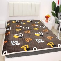 Thảm trải giường Yuki nỉ nhung mịn êm ấm áp size 1m2x1m9 1m6x2m 1m8x2m 2m2x2m |chần bông tinh khiết 100%[Tim sắc màu]