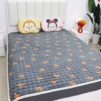 Thảm trải giường Yuki nỉ nhung mịn êm ấm áp size 1m2x1m9 1m6x2m 1m8x2m 2m2x2m |chần bông tinh khiết 100%[Huơu sao]