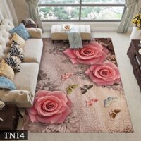 Thảm trải sàn Bali 5D mẫu hoa Hồng 2mx3m