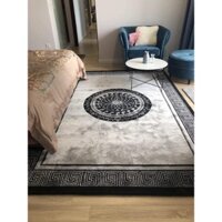 Thảm Trải Sàn Bali Chất Liệu Nỉ Nhung Lì Đế Cao Su Chống Trơn Trượt Màu Xám Ghi