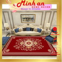 Thảm trải sàn bali MÀU ĐỎ họa tiết 5d KHUNG TRANH theo công nhệ in mới nhất thảm nhập khẩu cao cấp.