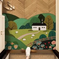 Thảm trải sàn gia đình Dreamerhouse Thảm trải sàn gỗ Thảm trải sàn dễ lau chùi Lối vào Chống @ -