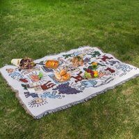 Thảm Trải Sàn Graffiti Dã Ngoại Cắm Trại Dã Ngoại Thảm Trải Sàn Khăn Trải Bàn Thiết Bị Thảm Chống Ẩm ins Gió Bãi Biển Ng