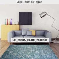 Thảm trải sàn LE6963A Blue sợi ngắn nhập khẩu Thổ Nhĩ Kỳ 2.0 x 3.0 m