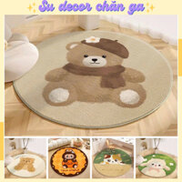Thảm trải sàn lông cừu decor siêu hot Thảm trải sàn cao cấp Thảm Tròn Trải Sàn Hiện Đại Đơn Giản