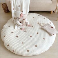 Thảm trải sàn tròn cho bé INS phong cách Hàn Quốc có thể tháo rời và giặt được Thảm lều thêu đẹp cho trẻ em