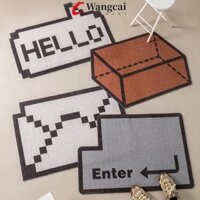 Thảm trải sàn WANCGAI, Thảm cửa vuông PVC, Thảm trải sàn sáng tạo có thể giặt được bền bỉ Chống trượt