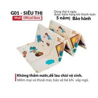 Thảm trải sàn xốp XPE 2 mặt phủ Silicon Hàn Quốc chống thấm chống ngã cho bé tập bò kèm túi 1m8 2m