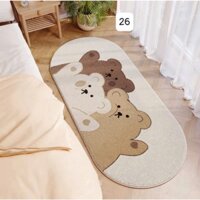 Thảm trải trang trí chân giường phòng ngủ nỉ cừu chống trượt hoa tiết xinh xắn kích thước 50x120cm/Thảm Lông Cừu 50 Mẫu