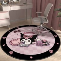 Thảm Tròn Kuromi, Thảm Trải Sàn Phòng Ngủ Trang Trí Nhà Cửa Hoạ Tiết Hoạt Hình Độc Đáo
