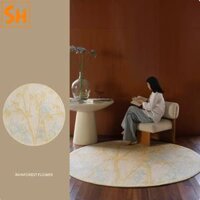 Thảm tròn len họa tiết hoa rừng nhiệt đới SB1753