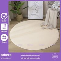 Thảm tròn trải sàn màu Trắng sữa 80cm và 1m NHUNG nỉ cao cấp