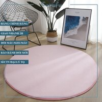 Thảm tròn trải sàn phòng khách 100cm màu Hồng Nhạt NHUNG nỉ cao cấp