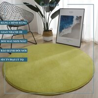 Thảm tròn trải sàn phòng khách 120cm màu Xanh lá NHUNG nỉ cao cấp