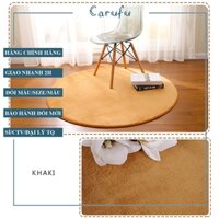Thảm tròn trải sàn phòng khách 100cm màu KhaKi NHUNG nỉ cao cấp