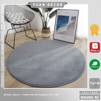 Thảm tròn trải sàn trang trí phòng khách Nhung Nỉ cao cấp màu Xám size 80cm | 1m