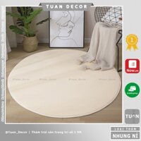 Thảm tròn trải sàn trang trí phòng khách Nhung Nỉ cao cấp màu Be sữa size 80cm | 1m