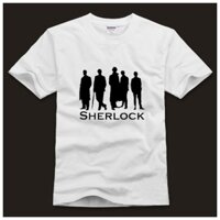 Thám Tử Sherlock Độc Đáo Cotton Nguyên Chất Áo Lót Tay Ngắn Rời Cổ Tròn Áo Thun Nam Thanh Niên In Hình Áo Thun