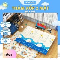 Thảm xốp Cho Bé 2 Mặt Khổ 2m*1,8m Chiếu Xốp Trải Sàn Chống Trơn Trượt, Thảm Xốp Gấp Gọn Tiện Lợi Di Chuyển