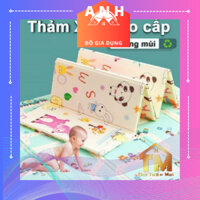 Thảm xốp cho bé gấp gọn, tấm lót trải sàn 2 mặt chống thấm chống trơn hàn quốc phủ silicon 1m8 - 2m