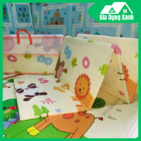 Thảm xốp cho bé gấp gọn, tấm lót trải sàn 2 mặt chống thấm chống trơn hàn quốc phủ silicon 1m8 - 2m GDX