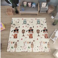 Thảm Xốp Cho Bé Gấp Gọn Tấm Lót Trải Sàn 2 Mặt Chống Thấm Chống Trơn Hàn Quốc Phủ Silicon 1m8 X 2m