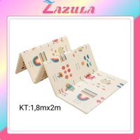 Thảm xốp cho bé gấp gọn tấm lót trải sàn xpe 2 mặt chống thấm chống trơn phủ silicon 1m8x2m ZAZULA