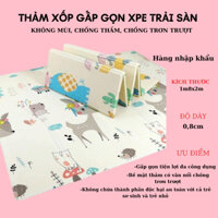 Thảm xốp cho bé gấp gọn tấm lót trải sàn 2 mặt chống thấm chống trơn hàn quốc phủ silicon 1m8 x 2m- Nam hương bedding