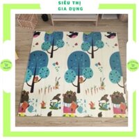 Thảm xốp cho bé lót sàn gấp gọn xpe, Thảm trải sàn cho bé chơi chống thấm chống trơn hàn quốc phủ silicon 1m8 x 2m